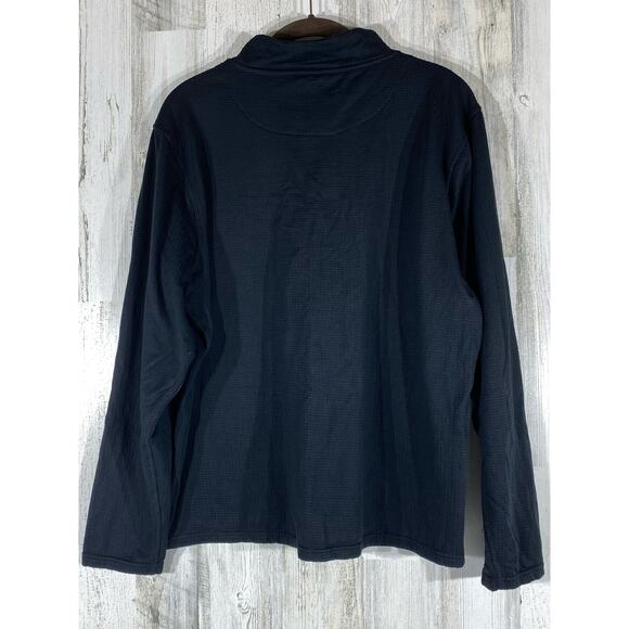 Weatherproof Mens Sweater Size XL Black Waffle Knit 1/4 Zip Pullover - Picture 2 of 7